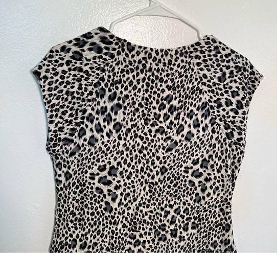 Carmen Marc Valvo  Peplum Blouse White Animal Print