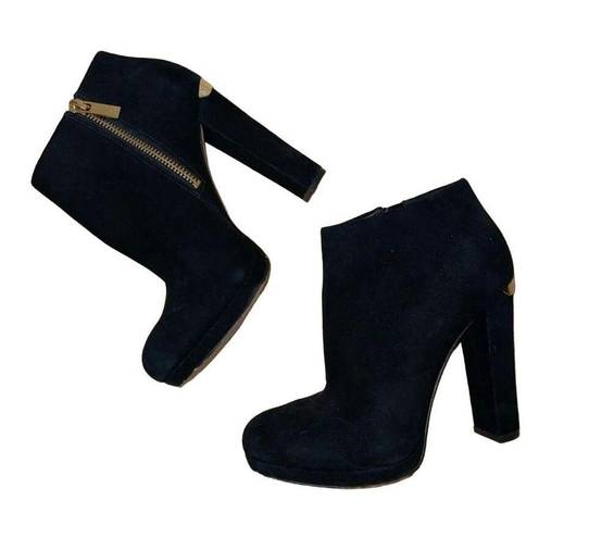 Michael Kors  Haven Bootie Black Suede Ankle Boots