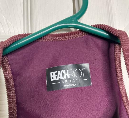 Beach Riot  Womens Sports Bra High Neck Maroon Metallic Size Small