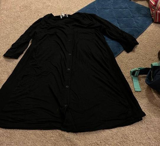 DKNY  black medium button down tunic dress