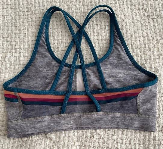 Peloton Grey Rainbow Workout Sports Bra