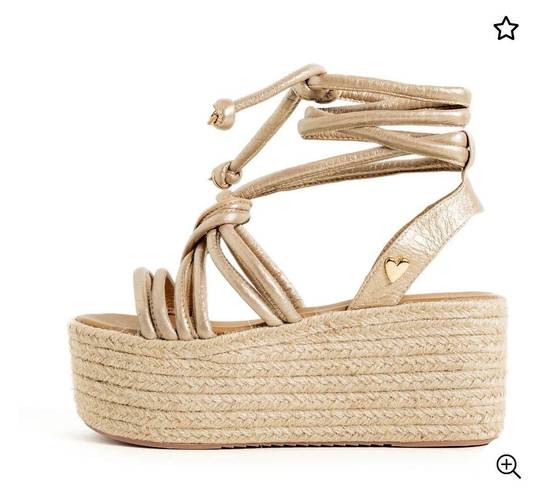 Nataly Mendez Platform Espadrille In Gold Size 8