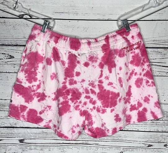 DKNY  Jeans NWT Size XL Pink Tie Dye Cargo Lounge Shorts