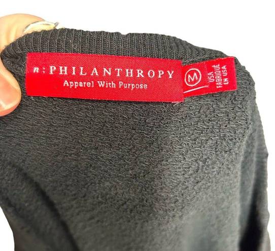 n:philanthropy  Olympia Distressed Sweatshirt in Black Cat Size Medium