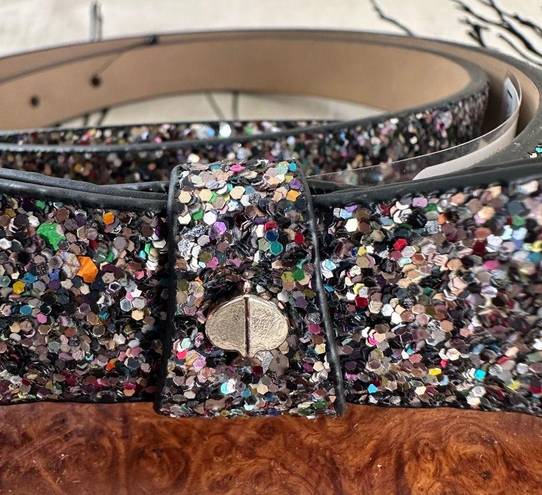 Kate Spade glitter bow belt, vegan leather, medium, NWT