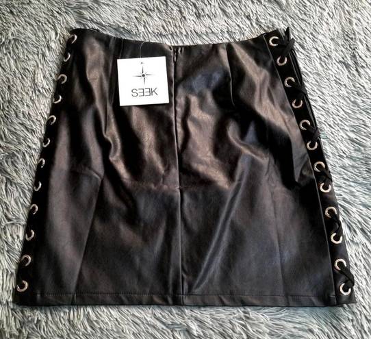 LF NWT  Seek The Label Vegan Leather Mini Skirt