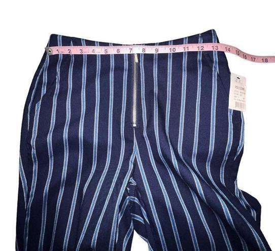 The Row STONE VOLCOM FUTURE ME STRIPE PANTS BLUE STRIPED HIGH WAISTED CROPPED ANKLE