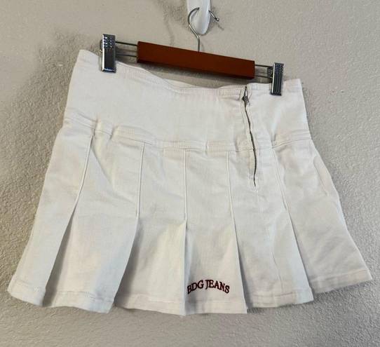 Urban Outfitters  BDG Jeans White Denim Micro Tennis Pleated Skirt Y2K medium