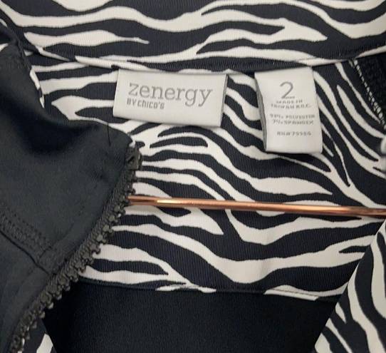 Chico's ZENERGY CHICO’S BLACK WITH ZEBRA PRINT JACKET