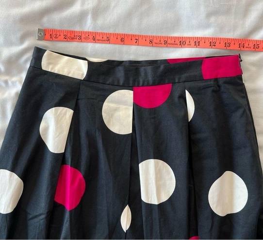 Talbots  Women's 6 Black Polka Dot Retro Pleated Skirt Pink White Cute Goth Glam