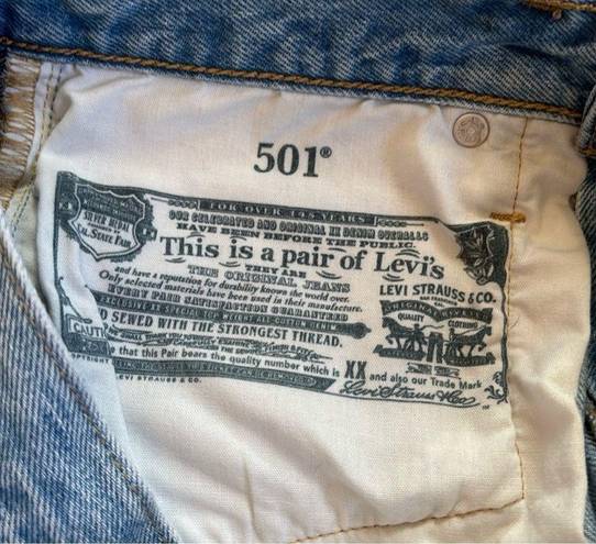 Levi’s 501 original light wash cutoff denim shorts