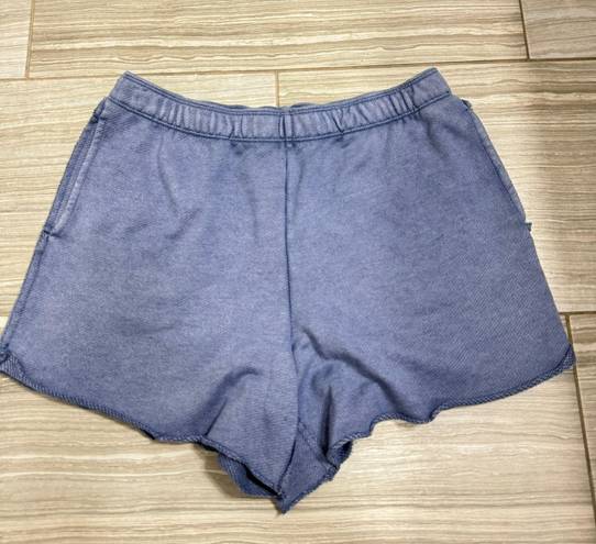 Aerie Navy Wash Beach Party High Waisted Relaxed Terrycloth Shorts- Size Large