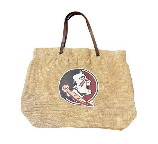 Little Earth Florida State Seminoles FSU Burlap Market Tote Bag