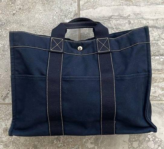 Hermès  Paris Large Tote Bag, Navy EXCELLENT! Authentic!