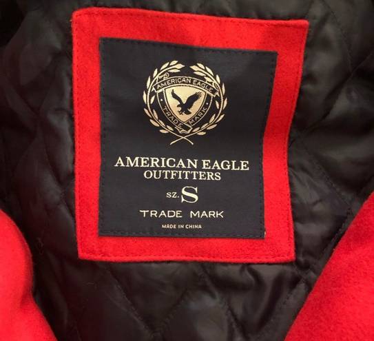 American Eagle Outfitters Red Coat with Faux Fur Hood (Like New Condition)