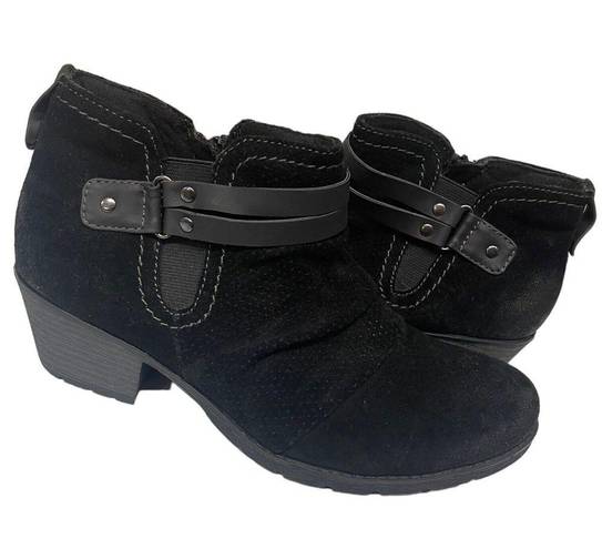 Earth Origins  Women's Oakland Odel Ankle Bootie Black Suede Size 10M NWOB