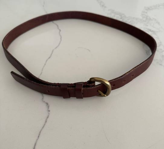 Gap Vintage  Leather Belt with Rounded Brass Buckle in Chocolate Brown Size Large