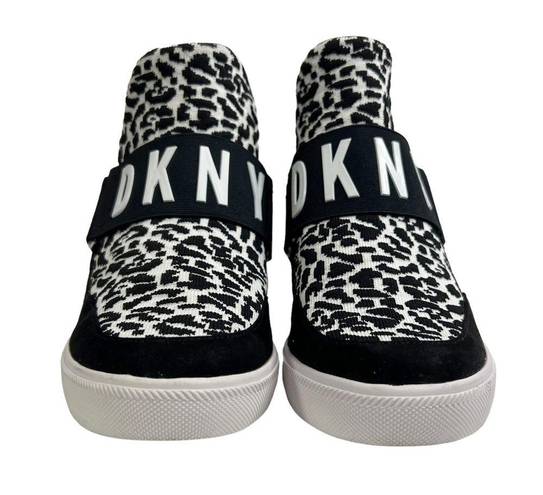 DKNY  Cosmos Black & White Animal Print Hidden Wedge Sneakers