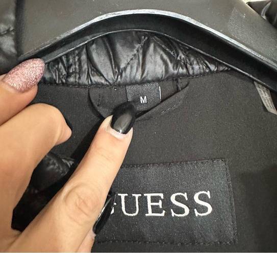 Guess  Black Double Zipper  Extra Warm  Jacket Size Medium