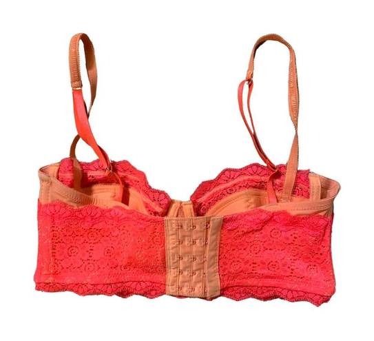 Anthropologie  | By Eloise Pink Lace Push Up Bra Barbie 5 Clasp Size 34B