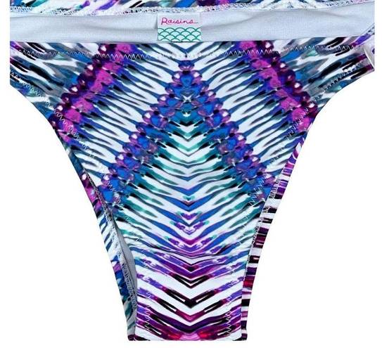 Raisin's  Womens Swimwear Bikini Bottom Size Small Multi-Color Geo Pattern Swim