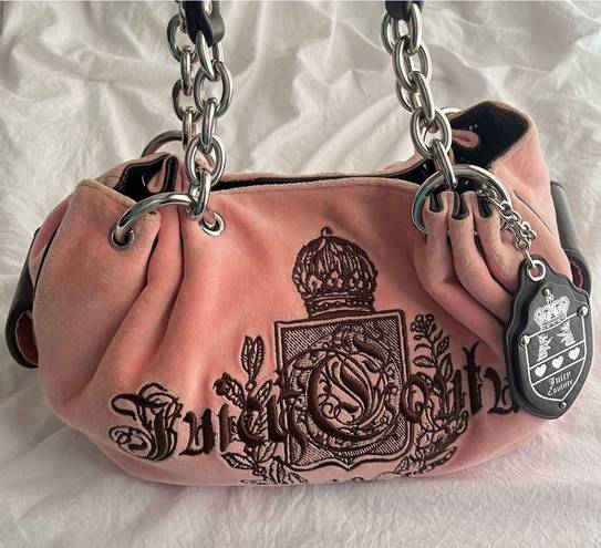 Juicy Couture  Y2K Original Baby Fluffy Pink Velour Handbag 💕