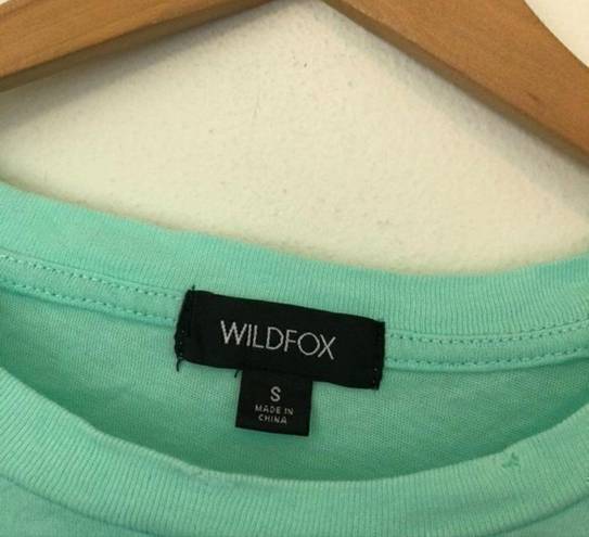 Wildfox NEW NWT  Happy Hour Tee Aqua Blue Green Tacos Margs Graphic Short Sleeve