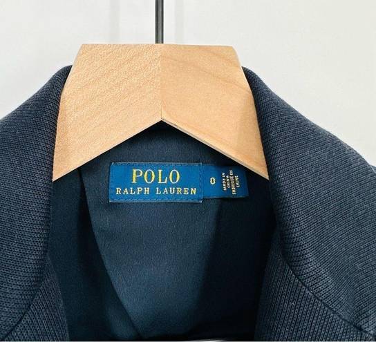 Polo  Ralph Lauren Double Breasted Knitted Blazer Peak Lapel Navy Blue Women's 0