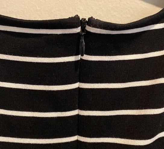White House | Black Market 217- Black and White Striped Sheath Dress