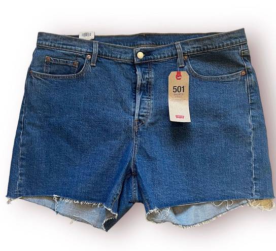 Levi’s NWT Levi's 501 Womens High Rise Frayed Raw Hem Button Fly Shorts Plus Size 20W