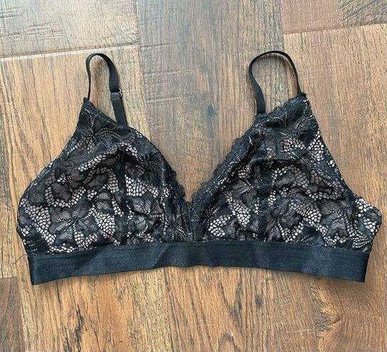 Vince Camuto  black/nude lace bralette, size XL