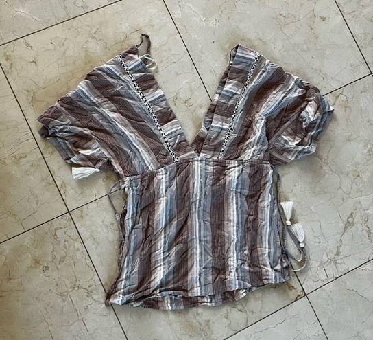 l*space L* Striped Loose Fitting Coverup Blouse/Dress Sz XS