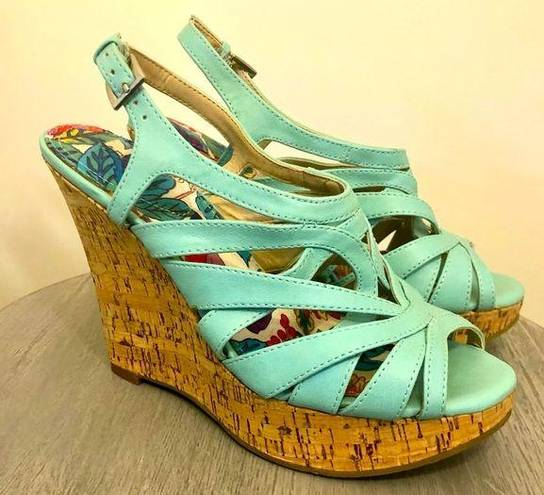 X-Appeal  Teal Wedges Size 6.5