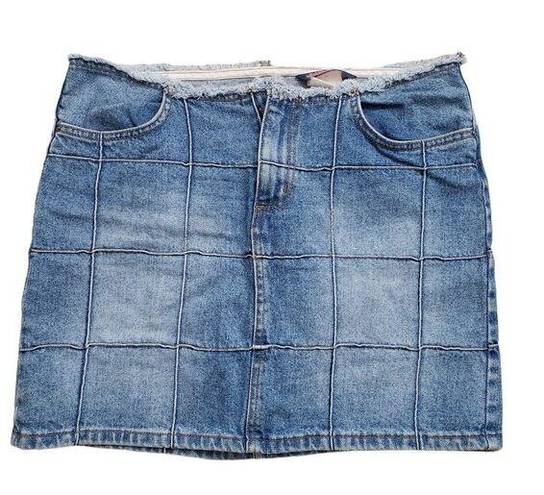 Bubblegum  USA Mini Skirt Womens 9/10 Denim Distressed Patchwork 90s Y2K VTG