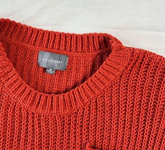 Hudson Gray  Women's Medium Burnt Orange Boxy Knit Top Cozy Oversized Shirt