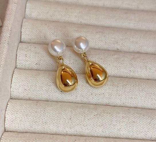18K Gold Plated Metal Teardrop Dangle Drop Earrings for Women