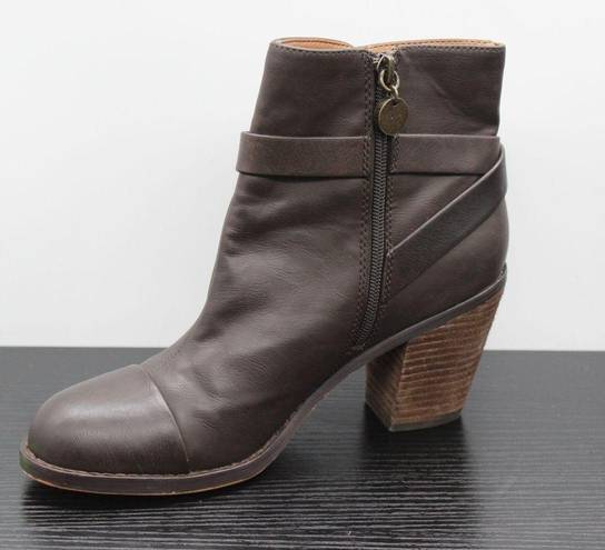 The Loft Anne Taylor Women's Brown Leather Buckle Boot