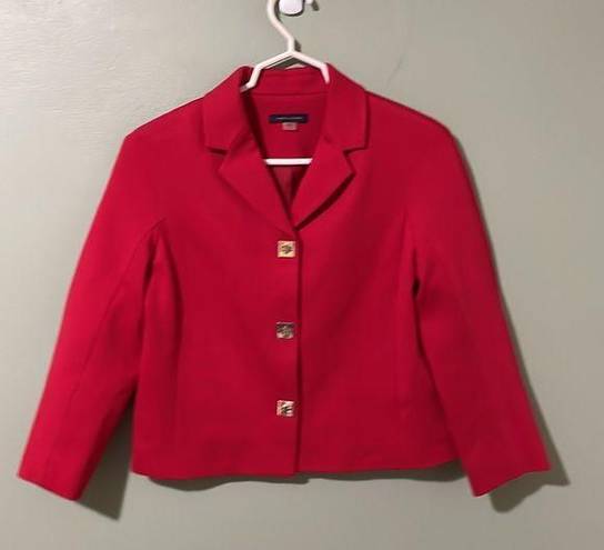 Tommy Hilfiger  3 Turn Clasp Cropped Blazer Red Size 6