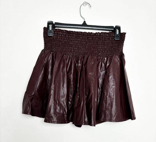 Karlie Faux Leather High Waisted Skort Size Small