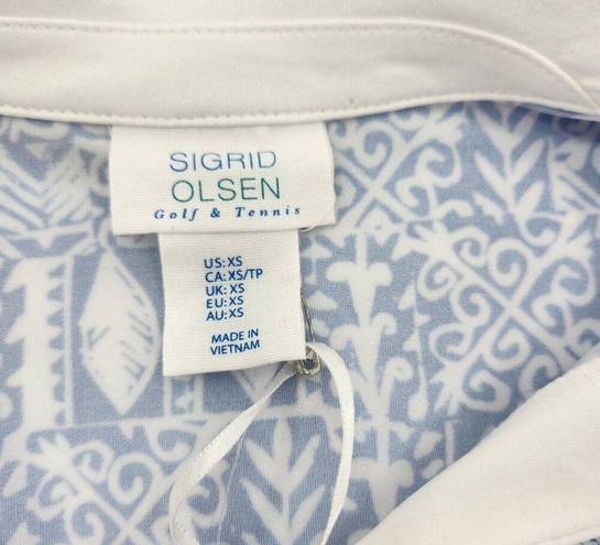 Sigrid Olsen  Golf & Tennis Polo Collar Top, Womens Size XS, Blue