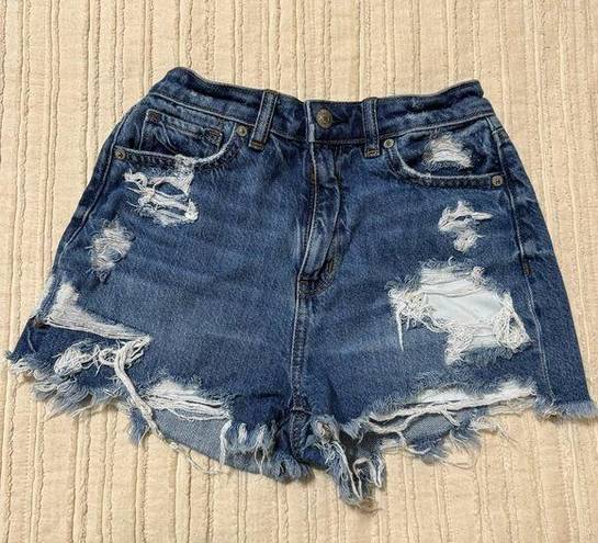 American Eagle  Distressed High Rise Mom Shorts