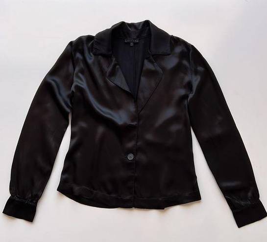 The Range  Blouse in Black Satin