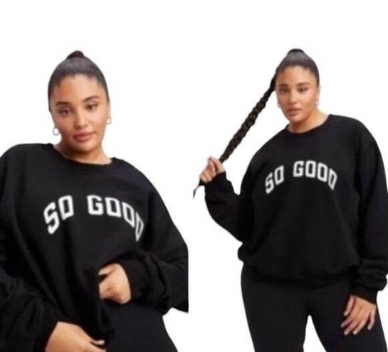 Good American  Black "So Good" Oversized
Sweatshirt(Size XS)