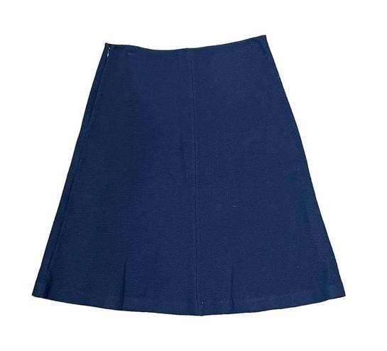 St. John  Caviar Women's Mini Skirt Knitted Wool A-Line Side Zip Navy Blue Size 4