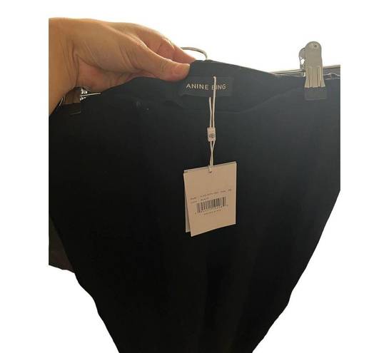 ANINE BING  Max Pant  High Waist Pleated Black Size 38 US 4