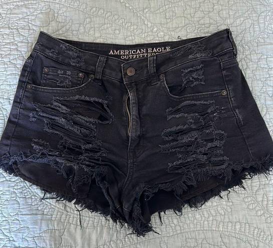 American Eagle black Ripped Jean Shorts