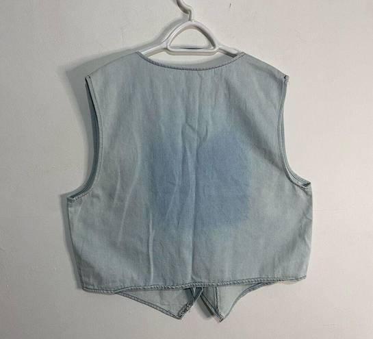 Vintage Kevin G Sportswear Denim Light Wash Western Vest 100% Cotton One Size XL