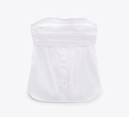 ZARA Strapless Poplin Top