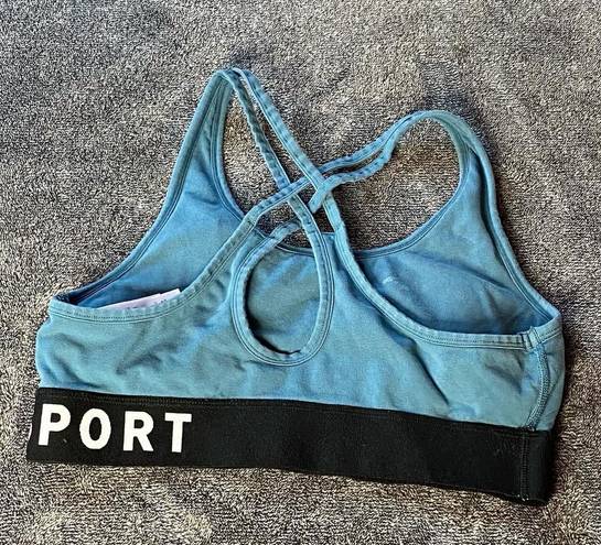 DKNY Blue / Black sports bra with cross back ( M )