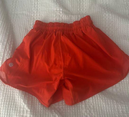 Lululemon Red Hotty Hot Shorts 4”